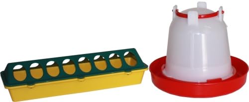 Olba 2 teiliges Set - Futtertrog (30x10 cm) und Tränke (1 l - 1,5 l) für Küken von Olba