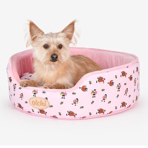 olchi Leon Round Bed M Rosa Hundebett von Olchi