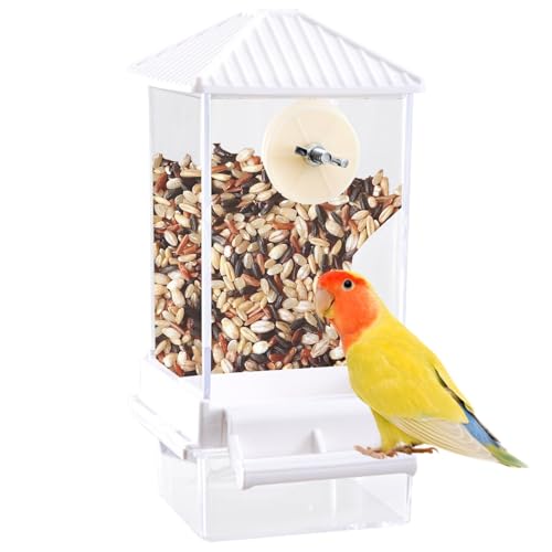 Bird Automatic Feeder, Automatischer Vogelfutterleiter | Hangable -Lebensmittelspender für Sittiche | Hausfenster Anti-Spill-Vogelfuttermittel für die Aussicht im Freien, abnehmbares Tablett, von Oldmoom