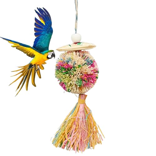 Oldmoom Bird Shredder Ball Spielzeug, Papageifest Shredder Toys,Cockatiel Toys Paparot Futtersuche Shredder Bälle | Bunte Shredder -Bälle für Sittiche, Lovebirds Käfigzubehör von Oldmoom