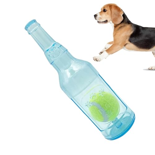 Oldmoom Flaschen-Kauspielzeug für Hunde, Hundespielzeug, Wasserflaschen-Zerkleinerer,Lustiges quietschendes Kauspielzeug für Hunde - Kreative lustige Flasche mit Ballspielzeug, Haustierzubehör, von Oldmoom