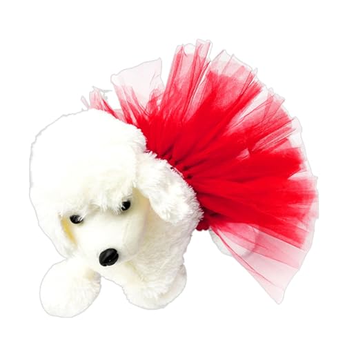 Oldmoom Hunde Tutu, Hunderock,Rotes Hunde-Tutu-Kleid - Hunde-Ballerina-Kostüm, Spitzenbekleidung, Tüll-Tutu, Katzenkleid für kleine und mittelgroße Hunde, Katzen, Kaninchen, Haustiere von Oldmoom