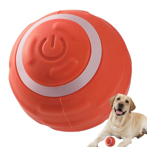 Oldmoom Interaktiver Apportier-Hundeball, sicherer automatischer Rollball, Hundespielzeugball, verschleißfester Hundeball Apportierball für Haustier, Hund, Welpen, Katze von Oldmoom