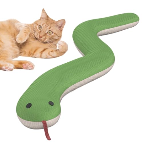 Pet Cat Plush Snake Toy, Innenkatze Schlangenspielzeug - Plüschschlangen Kätzchen Interaktives Kauspielzeug,Zahne Puppe Innenlange gelangweilte Katzen, die Tierfigur für Heimat, Camping ziehen von Oldmoom