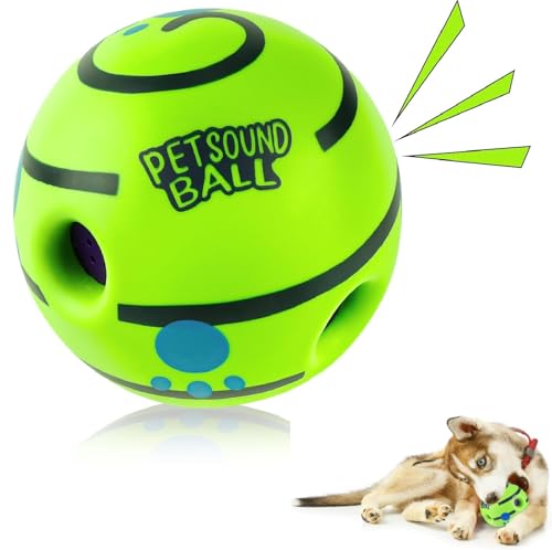 Kichernball für Hunde, unzerstörbarer Hundeball, quietschender Hundeball gegen Langeweile, quietschender Ball mit lustigen Geräuschen, interaktives Hundespielzeug, Ball, lustiger Spielball für Hunde von Olensson