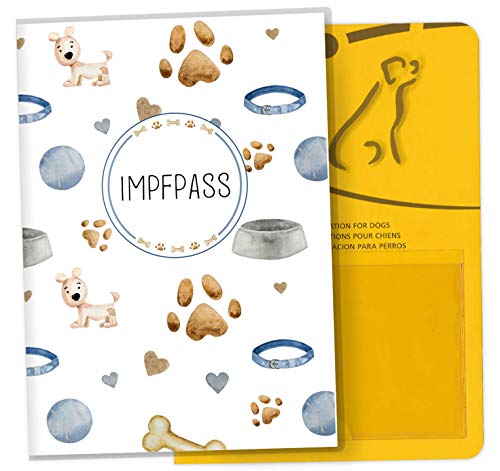 OLGS Impfpasshülle für Tiere Lovely Pets Schutzhülle für dem Impfpass Tierpass Hülle Haustier Geschenkidee (foodbowl, Impfpasshülle ohne Personalisierung) von Olgs