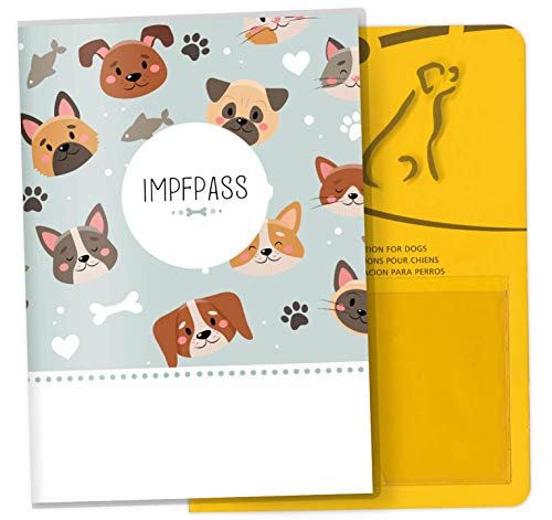 OLGS Impfpasshülle für Tiere Lovely Pets Schutzhülle für dem Impfpass Tierpass Hülle Haustier Geschenkidee (Kitty & Dog, Impfpasshülle ohne Personalisierung) von Olgs