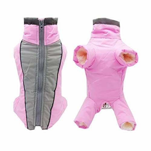 Oligeixx Jungen/Mädchen Hund Overalls Winter Warme wasserdichte Hunde Daunenjacke Reflektierender Overall für kleine Hunde Haustierkleidung Schneeanzug mit Reißverschluss von East-hai-buy