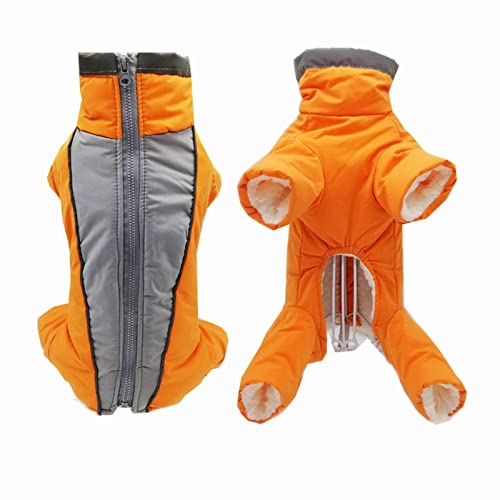 Oligeixx Jungen/Mädchen Hund Overalls Winter Warme wasserdichte Hunde Daunenjacke Reflektierender Overall für kleine Hunde Haustierkleidung Schneeanzug mit Reißverschluss von East-hai-buy