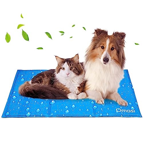 Omasi Kühlmatte Hunde Katzen Haustiere 90 * 50cm Ungiftiges Aktiviertes Gel Kühlmatte Für Hunde und Katzen Kühlkissen Kühl Hundedecke Kaltgelpad für Katzen und Hunde Selbstkühlende Matte von Omasi