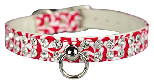 OmniPet Majestic Plume Pattern Crystal Pet Collar, 1/2" x 10", Red von OmniPet