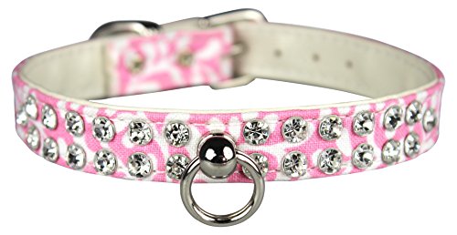 OmniPet Majestic Plume Pattern Crystal Pet Collar, 1/2" x 16", Pink von OmniPet