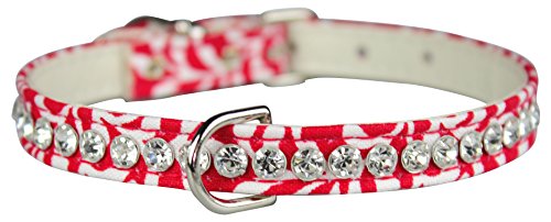 OmniPet Majestic Plume Pattern Crystal Pet Collar, 3/8" x 10", Red von OmniPet