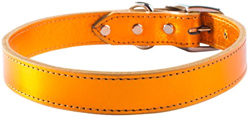 OmniPet Signature Hundehalsband, Leder, 1/2 by 14", Metallic Apricot von OmniPet