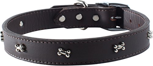 OmniPet Signature Hundehalsband aus Leder, mit Knochenverzierungen, 45,7 cm von OmniPet