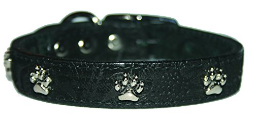 OmniPet Signature Hundehalsband aus Wildleder, mit Pfotenverzierungen, 1,27 x 30,5 cm, Schwarz von OmniPet