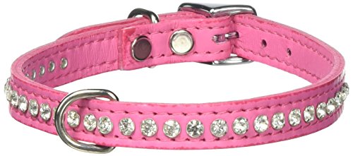 OmniPet Signature Leder Kristall und Leder Hundehalsband, 16" Rosa von OmniPet