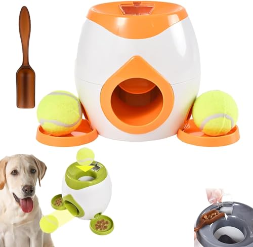 Dog Pro Automatischer Ballwerfer, Dog Pro Tennisball Wurfmaschine für Hunde, Automatischer Haustierballwerfer Spielzeug, Interaktive Hunde Tennisball Wurfmaschine (Orange) von Omuotaut