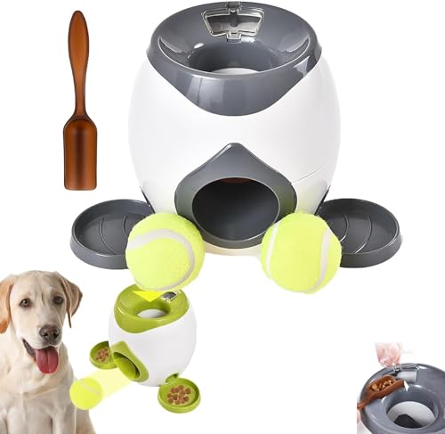 Dog Pro Automatischer Ballwerfer, Dog Pro Tennisball-Wurfmaschine für Hunde, Automatisches Haustier-Ballwerferspielzeug, interaktive Hunde-Tennisball-Wurfmaschine (Grau) von Omuotaut