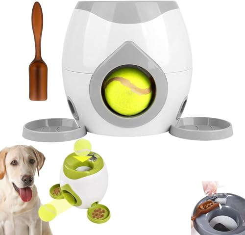 Dog Pro Automatischer Ballwerfer, Dog Pro Tennisball-Wurfmaschine für Hunde, Automatisches Haustier-Ballwerferspielzeug, interaktive Hunde-Tennisball-Wurfmaschine (Weiß) von Omuotaut