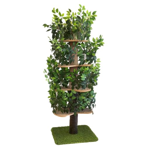 On2 Pets Kratzbaum mit Blättern Made in USA XL Katzenhaus & Katzenbaum Katzenbaum Mehrstufige Katzenhaus für Indoor-Katzen von On2 Pets