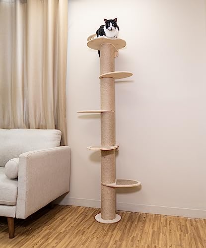 On2Pets Skyline Premium Sisal Kratzbaum für Katzen, zur Wandmontage, 5 Ebenen von On2 Pets