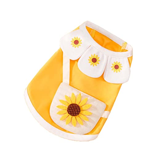 OnIUeZky Hundehemden süßer Hund Sonnenblumenkleid Outfits atmungsaktive Sommer -Haustierkleidung für kleine mittelgroße Hund L. von OnIUeZky