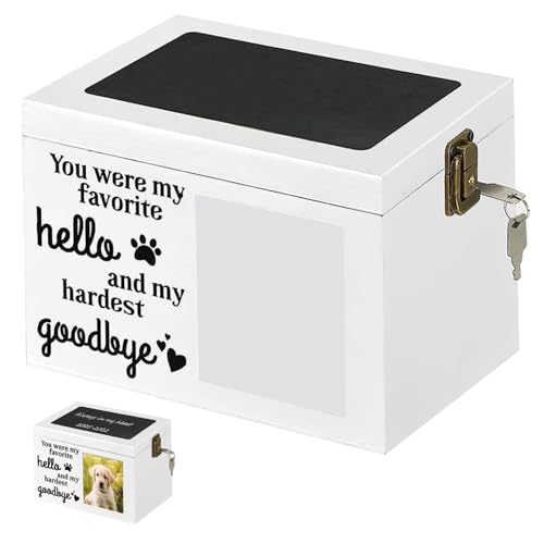 OnIUeZky 1pc Haustierurne für Hunde, Holzhund -Urnen für Asche, Haustier Asche Urne mit Fotorahmen, Memorial Keepsake Urn Box Cremation von OnIUeZky