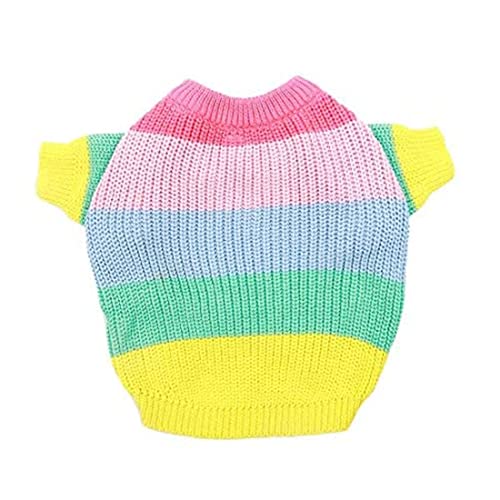 OnIUeZky Bulldog Rainbow Stricker Jumper Hundepullover süße Hundekleidung für französische Bulldogge/englische Bulldogge/Bullen Terrier/Mops, L, Multi-Farben .. von OnIUeZky