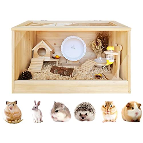 Hamsterkäfig, Kleintierkäfig - Rattenkäfig und Lebensräume, Genie Pig Cage, Hamsterstall Kleintierversteck mit sichtbaren Acrylplatten und zu öffnender Oberseite für Kaninchen, Meerschweinchen, von OnSaya