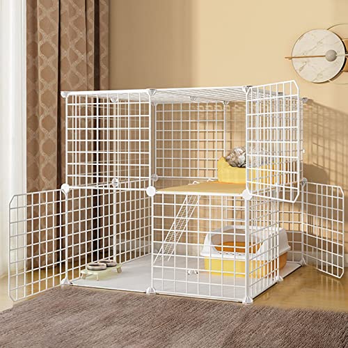 Katzenkäfig - Hundekäfige mittlere Größe, Hamster-Laufstall Katzenlaufstall DIY Haustier Laufstall Metallgehäuse Netz mit Tür für Kaninchen, Igel, Katze, Meerschweinchen, Katzenkäfig Zubehör (Farbe: von OnSaya