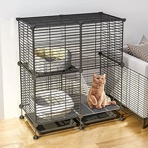 Katzenkäfige für den Innenbereich, Katzenstall zum Selbermachen, Haustierkäfige für Katzen, Metallgehäuse mit Tür für kleine Haustiere, Kaninchen, Igel, Katze, Meerschweinchen, inklusive Hammer, von OnSaya