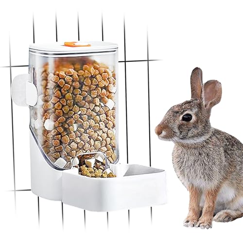 Automatischer Kaninchen-Futterspender für Käfige, hängend, automatischer Hasenfutterspender, kleiner Aniaml-Käfig, Zubehör für Frettchen, Meerschweinchen, Ratten, Kaninchen, Katzen, Welpen, 963.9 g, von Oncpcare