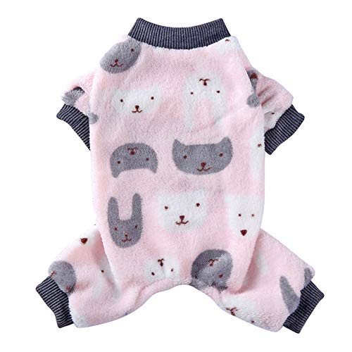 Flauschiger Fleece-Hunde-Pyjama, weicher warmer Hundemantel, Hunde-Overall, Hemd, Baumwolle, Kleidung für kleine Hunde und Katzen von Oncpcare