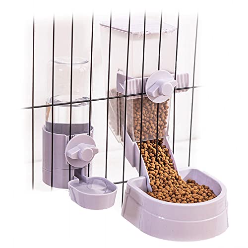 Kaninchen Futter und Wasser Schalen Set, Automatischer Bunny Feeder Futterschale Kleintier Mülleimer Feeder mit Deckel für Bunny Katze Frettchen Chinchilla Meerschweinchen von Oncpcare