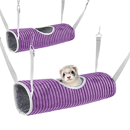 Oncpcare 2 Stück hängende Frettchentunnel Tube Meerschweinchenbett Kleintiere Ratten Hängematte Hamster Spielzeug Käfig Zubehör von Oncpcare