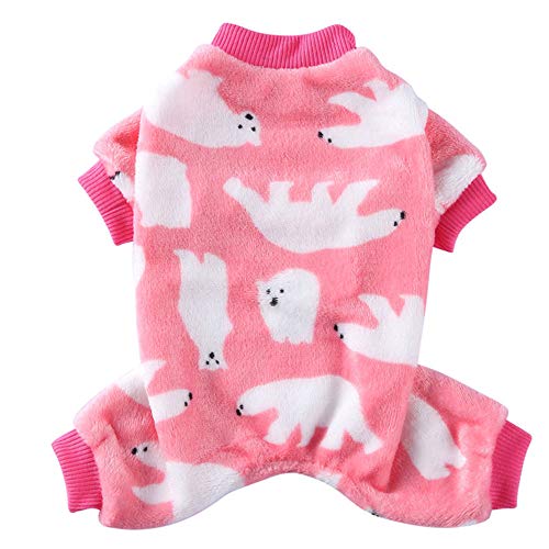 Flauschiger Fleece-Hunde-Pyjama, weicher warmer Hundemantel, Hunde-Overall, Hemd, Baumwollkleidung für kleine Hunde und Katzen von Oncpcare