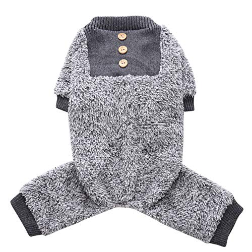 Fuzzy Fleece Hunde-Pyjama, weicher warmer Hundemantel, Hunde-Overall, Hemd, 100% Baumwolle, Kleidung für kleine Hunde und Katzen von Oncpcare