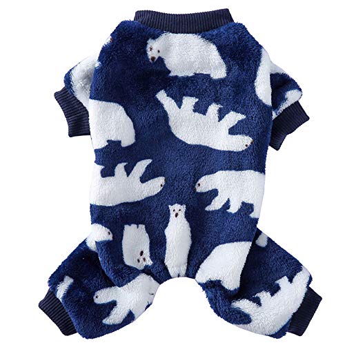 Flauschiger Fleece-Hunde-Pyjama, weicher warmer Hundemantel, Hunde-Overall, Hemd, Baumwollkleidung für kleine Hunde und Katzen von Oncpcare