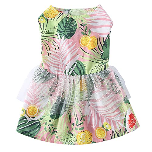 Oncpcare Hundekleid mit Blumenmuster, Sommerkleid, niedlicher Hawaii-Rock für kleine Haustiere, Welpen und Katzen von Oncpcare