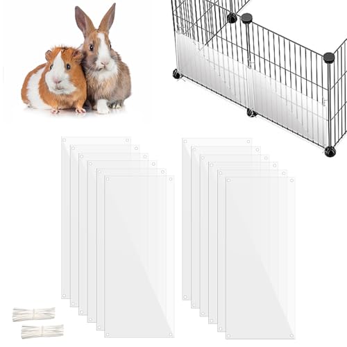 Oncpcare Kunststoff-Käfig-Schutz, 35,6 x 15,2 cm, transparent, für Meerschweinchen, Seitenfutter, Kleintierkäfig-Zubehör, 12 Stück von Oncpcare