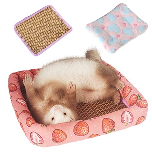 Oncpcare Kuschelbett für Frettchen, kühles und warmes Meerschweinchenbett, waschbar, Kleintier-Schlafnest, Bettwäsche für Kaninchen, Eichhörnchen, Igel (Größe L) von Oncpcare