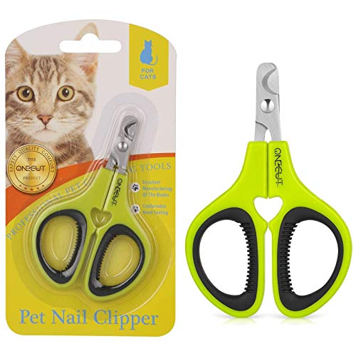 OneCut Haustier-Nagelknipser, aktualisierte Version für Katzen und Kätzchen, Krallenschere zum Trimmen, professioneller Nagelknipser, für Katzen, Welpen, Kätzchen und kleine Hunde, grün von OneCut