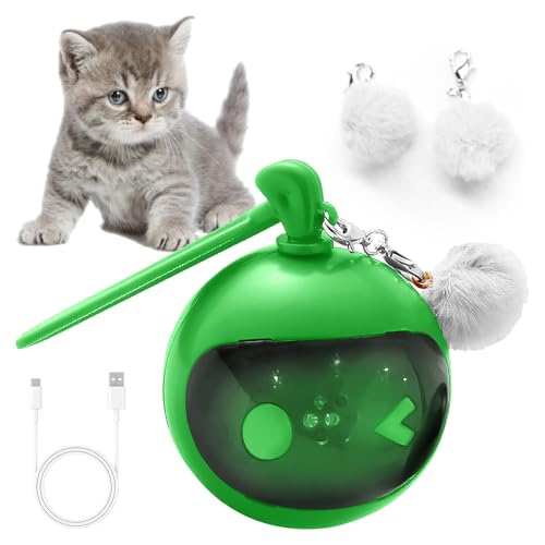 OneNine Katzenspielzeug Ball, Geräuscharmes Interaktives Katzenspielzeug, Katzenspielzeug Selbstbeschäftigung Rechargeable, Nachahmung von Vogelrufen, Intelligente Hindernisvermeidung Powerball Katze von OneNine