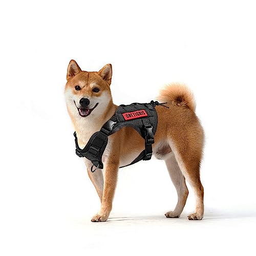 OneTigris Fire Watcher Taktisches Geschirr für Hunde - Molle - mit 1 Griff und 2 D-Ringen ohne D-Verschluss - Nylon 1000D - Größe XS, Schwarz von OneTigris