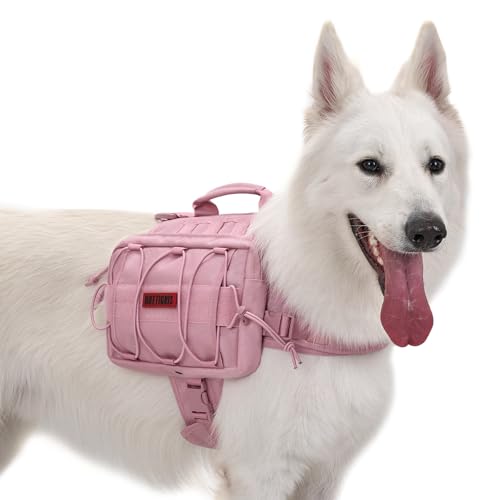 OneTigris Mammoth Hunderucksack 2.0 Version Reißen Camping Wandern Hundebackpack für M/L Größe Hunde (L, Rosa) von OneTigris