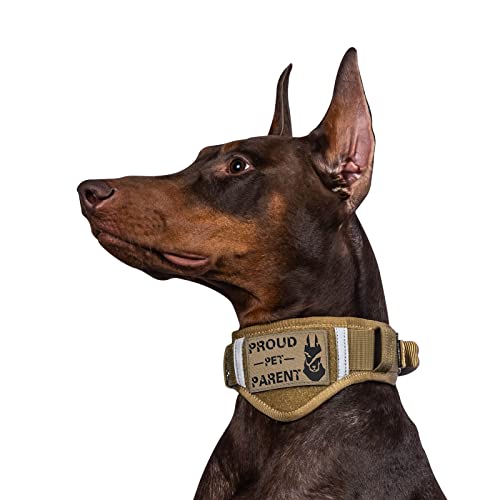 OneTigris Verstellbare Hundehalsband Weiches Hundehalsband für Hunde |MEHRWEG Verpackung (L, Coyote Braun) von OneTigris