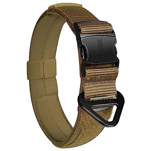 OneTigris X11 Hundehalsband, Schweres Verstärktes Nylon Verstellbares Halsband Hund mit weichem Innenfutter, Metallverschluss und Patches, Hundehalsband mit Laser-Cut-Design und Reflektierend von OneTigris