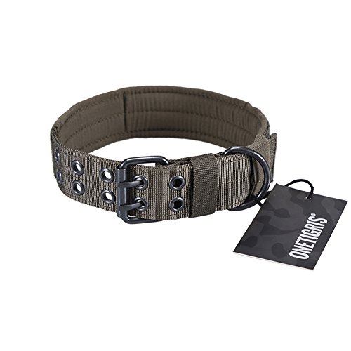 OneTigris verstellbare Hundehalsband weiches Hundehalsband für Hunde (Ranger Grün, L) von OneTigris