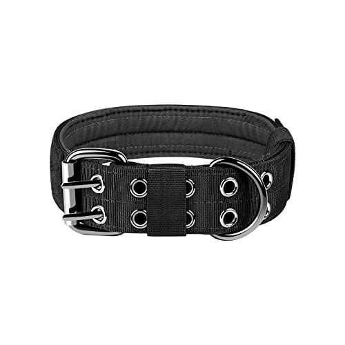 OneTigris verstellbare Hundehalsband weiches Hundehalsband für Hunde (Schwarz, L) von OneTigris